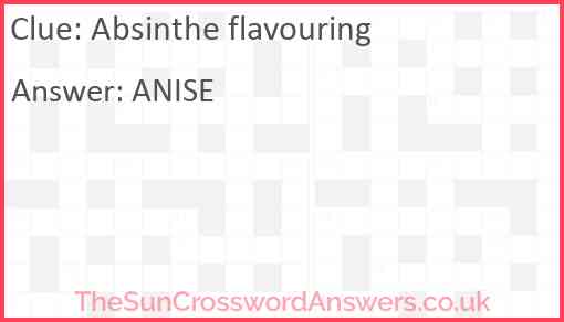 Absinthe flavouring Answer