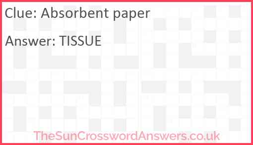 Absorbent paper Answer