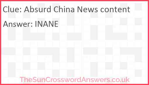 Absurd China News content Answer