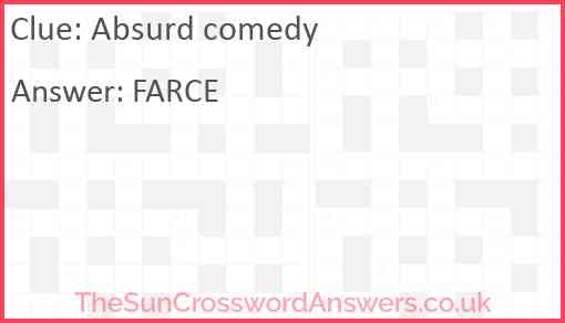 Absurd comedy Answer