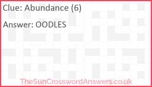 Abundance (6) Answer