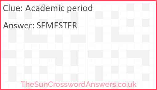 Academic period Answer