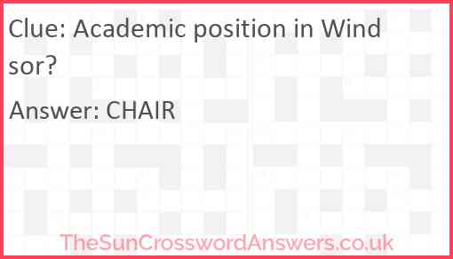 Academic position in Windsor? Answer