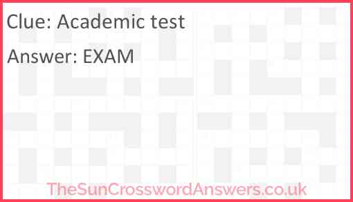 Academic test Answer