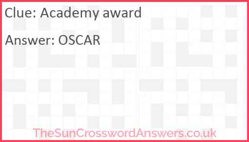 Academy award Answer
