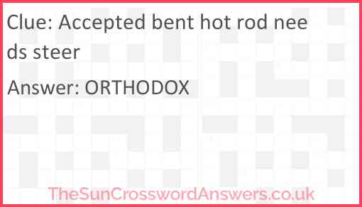 Accepted bent hot rod needs steer Answer