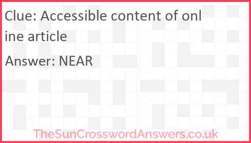 Accessible content of online article Answer