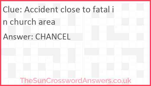 Accident close to fatal in church area Answer