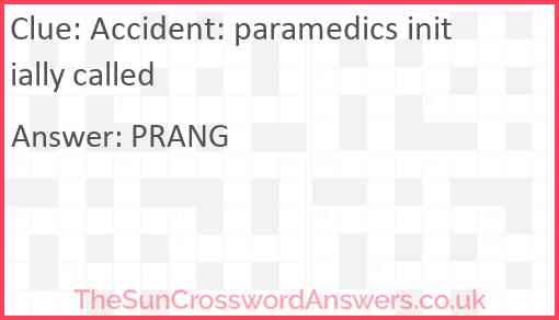 Accident: paramedics initially called Answer