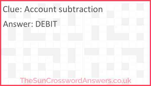 Account subtraction Answer
