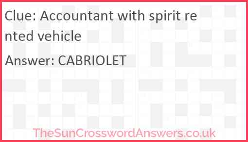 Accountant with spirit rented vehicle Answer