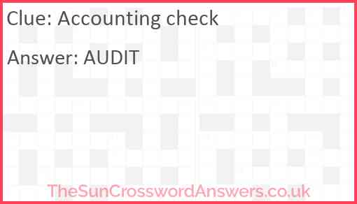 Accounting check Answer