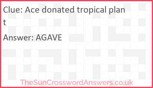 Ace donated tropical plant Answer