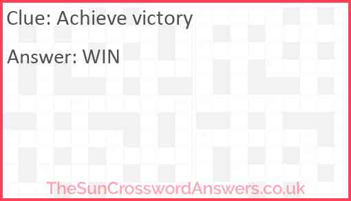 Achieve victory Answer