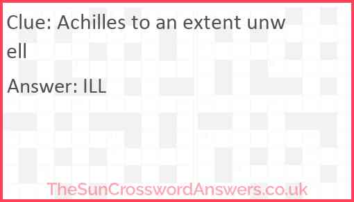 Achilles to an extent unwell Answer