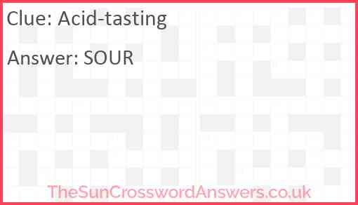 Acid-tasting Answer