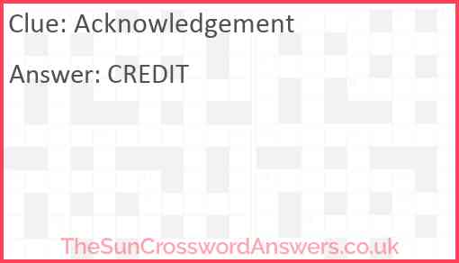 Acknowledgement Answer