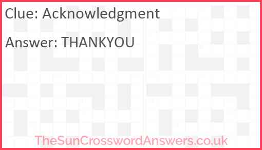 Acknowledgment Answer