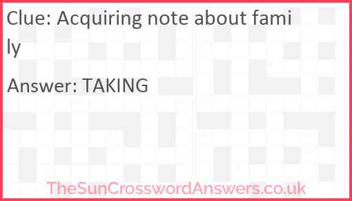 Acquiring note about family Answer