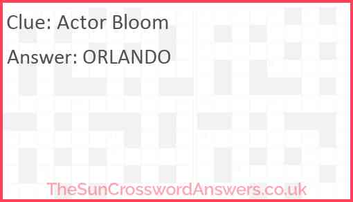 Actor Bloom Answer