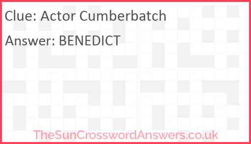 Actor Cumberbatch Answer