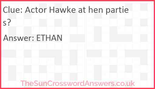 Actor Hawke at hen parties? Answer