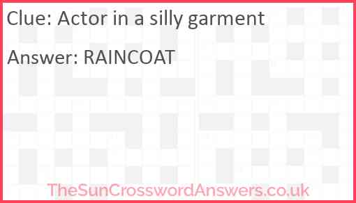 Actor in a silly garment Answer