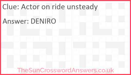 Actor on ride unsteady Answer