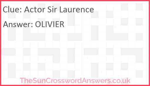 Actor Sir Laurence Answer