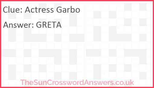 Actress Garbo Answer
