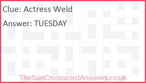 Actress Weld Answer