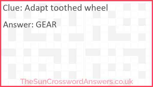 Adapt toothed wheel Answer