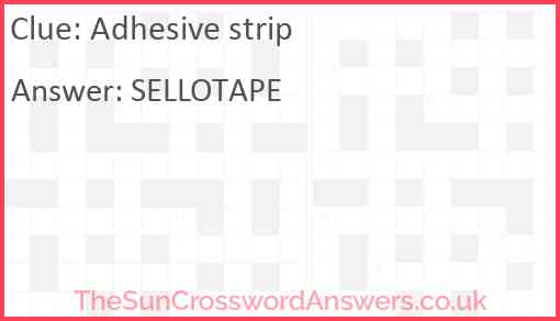 Adhesive strip Answer