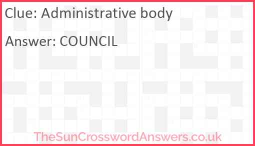 Administrative body Answer