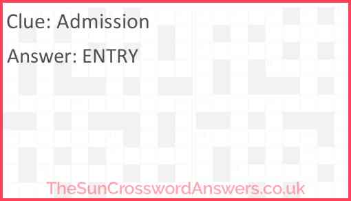 Admission Answer