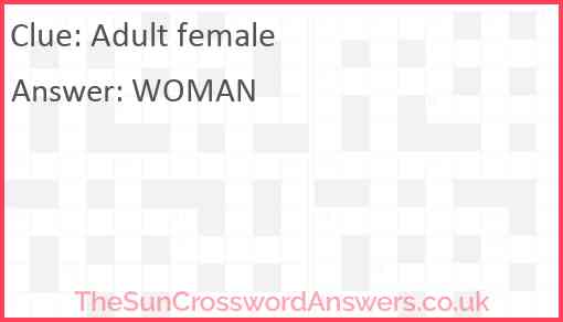 Adult female Answer