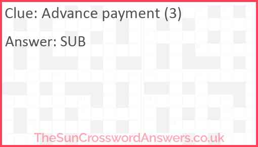 Advance payment (3) Answer