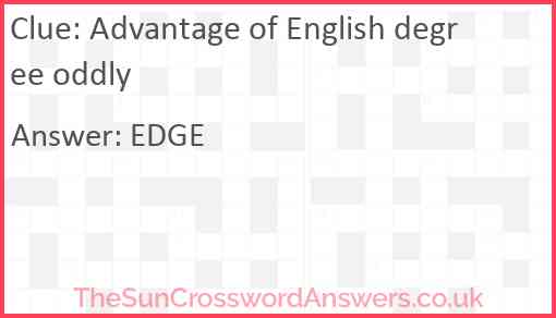 Advantage of English degree oddly Answer