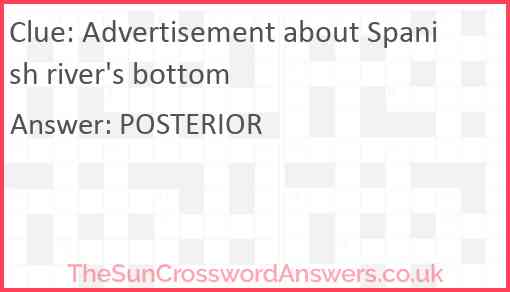 Advertisement about Spanish river's bottom Answer