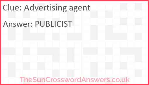 Advertising agent crossword clue TheSunCrosswordAnswers co uk