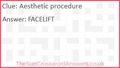 Aesthetic procedure Answer