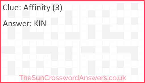 Affinity (3) Answer