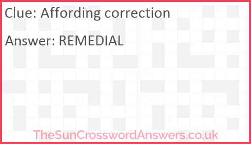 Affording correction Answer
