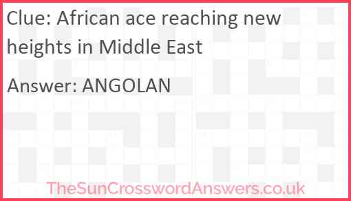 African ace reaching new heights in Middle East Answer