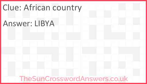 African country Answer