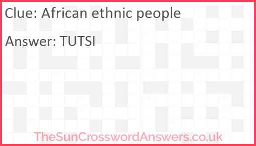 African ethnic people Answer