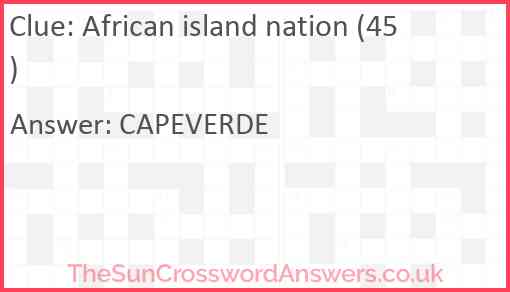 African island nation (45) Answer