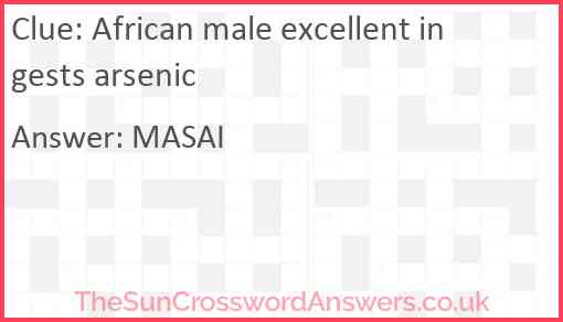 African male excellent ingests arsenic Answer