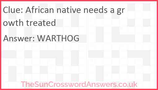 African native needs a growth treated Answer