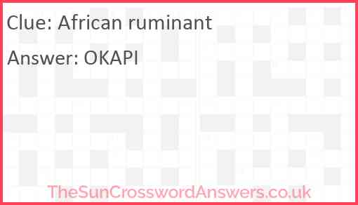 African ruminant Answer